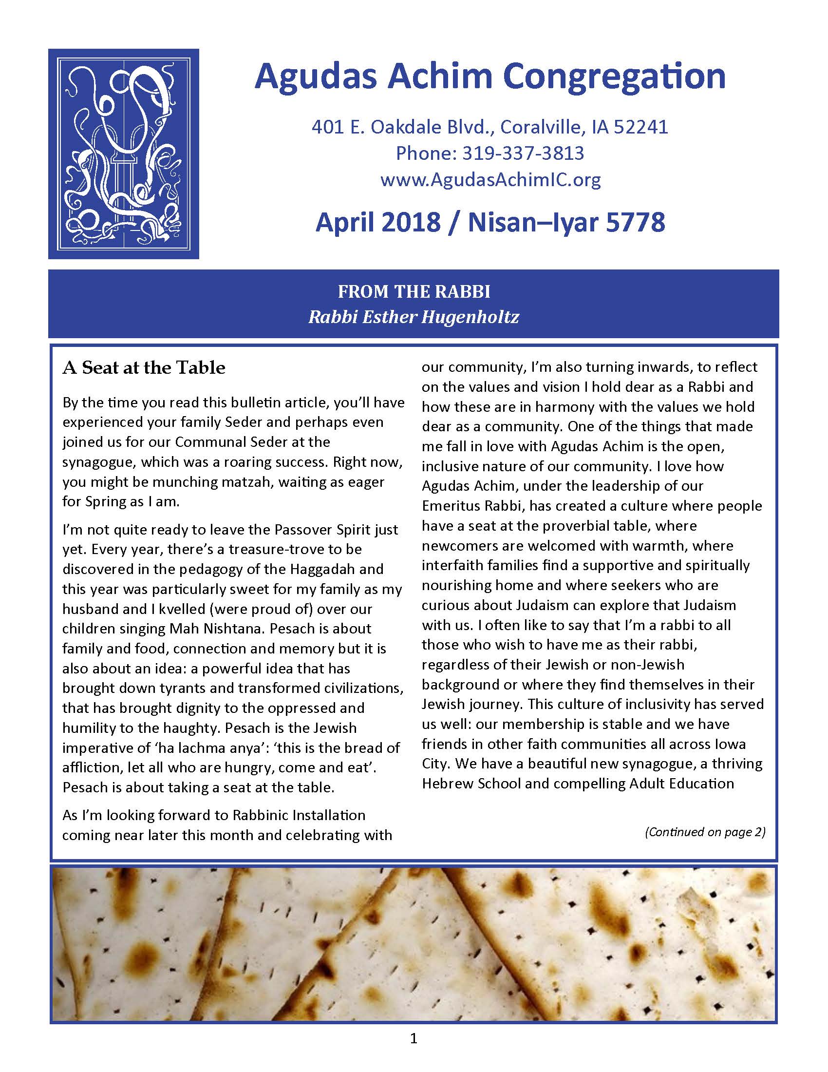 April 2018 Bulletin