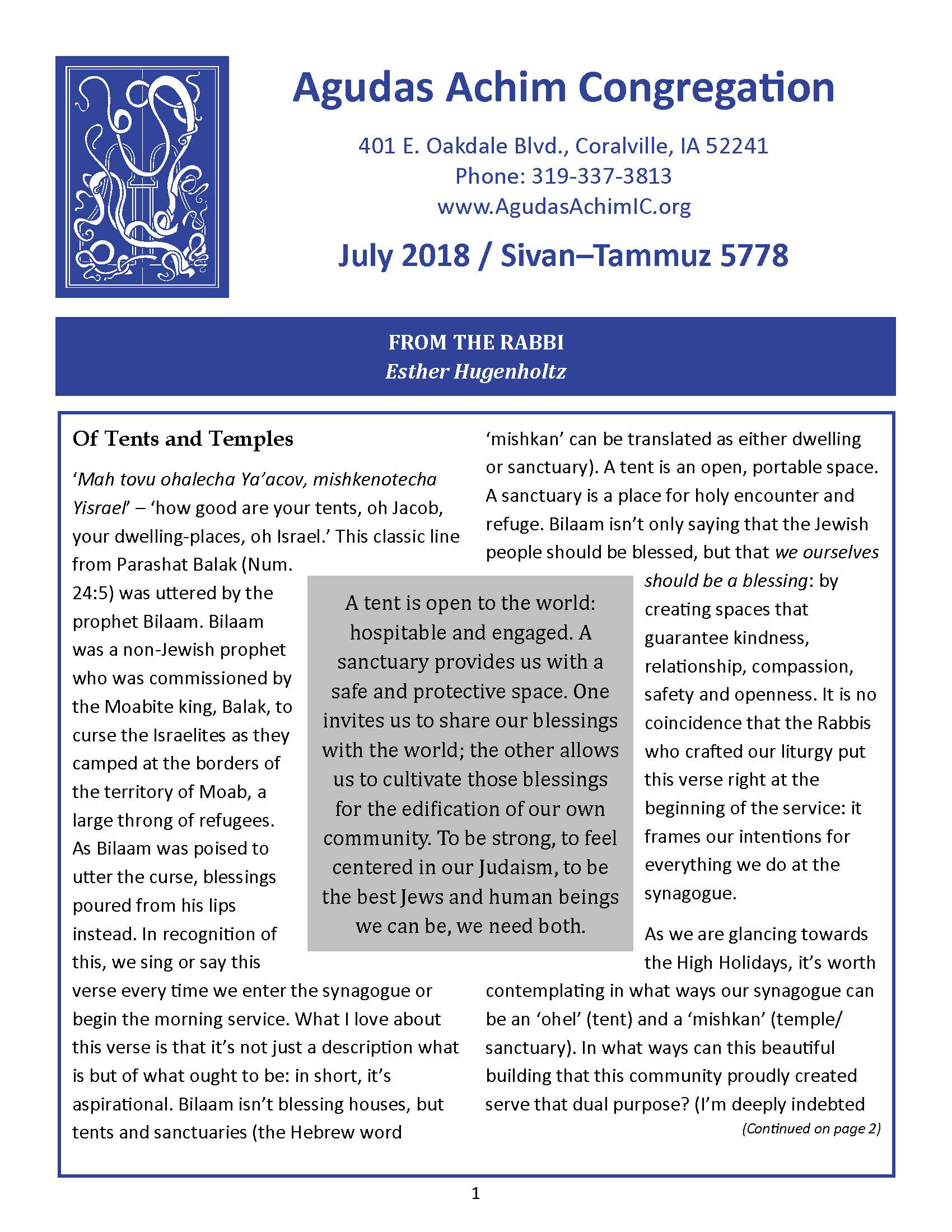 July 2018 Bulletin