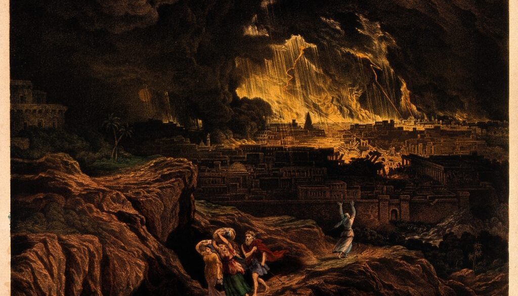 Lot and his family flee Sodom