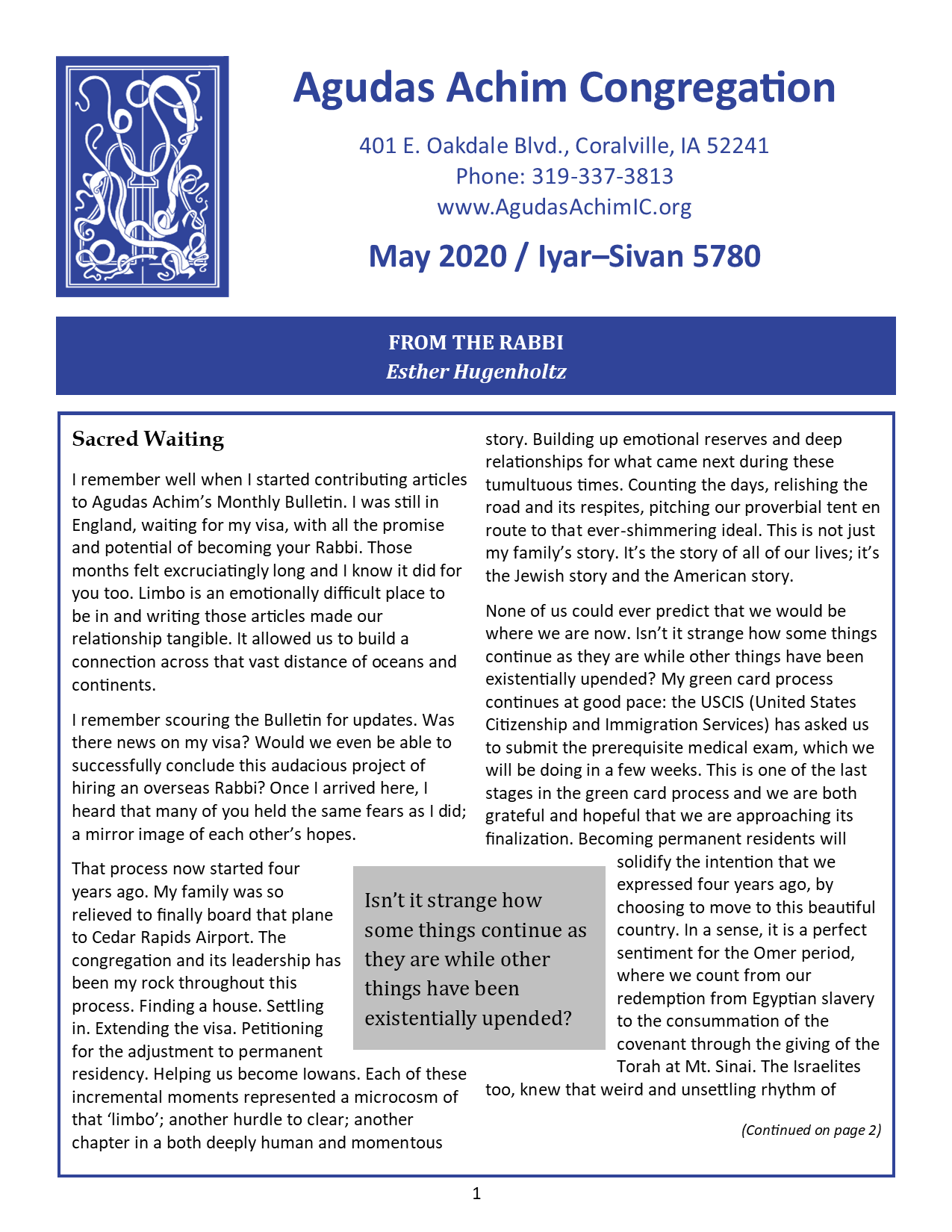 May 2020 Bulletin