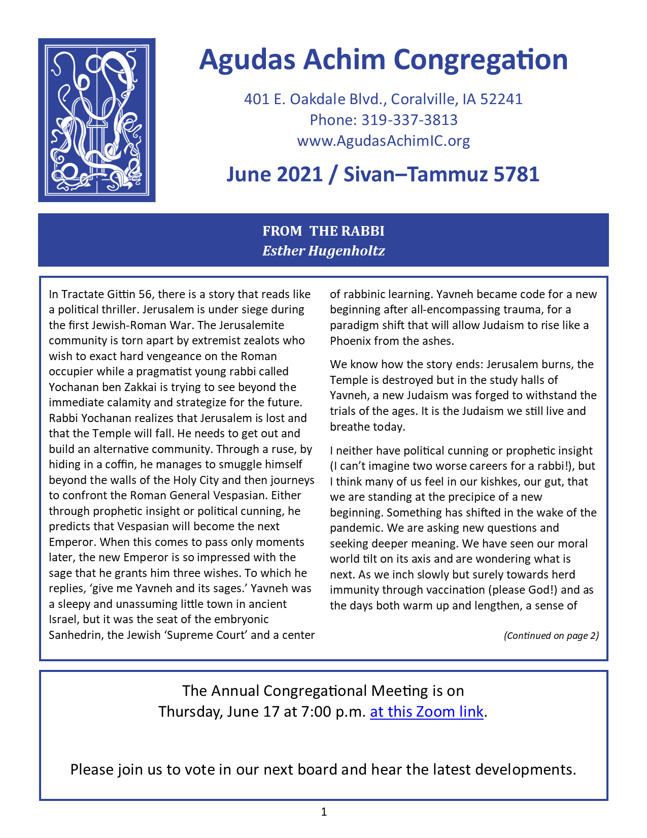 June 2021 Bulletin Cover