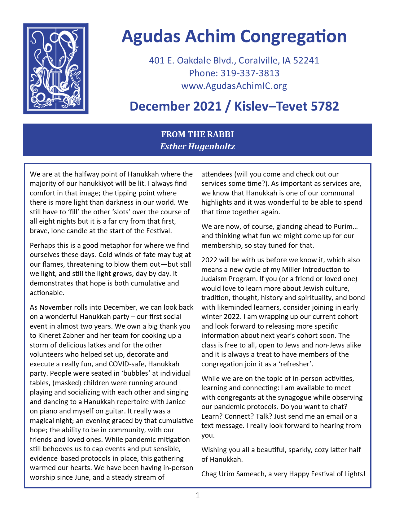 December 2021 Bulletin Cover