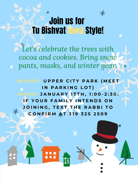 Join us for Tu Bishvat Iowa Style!