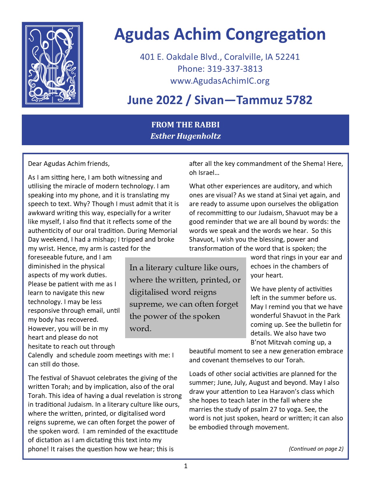 June 2022 Bulletin Cover