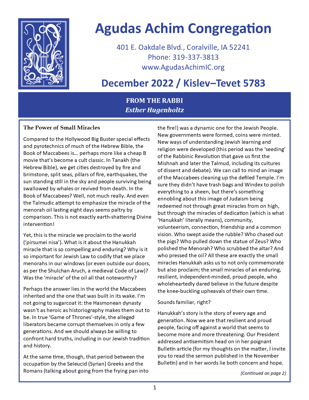 December 2022 Bulletin Cover