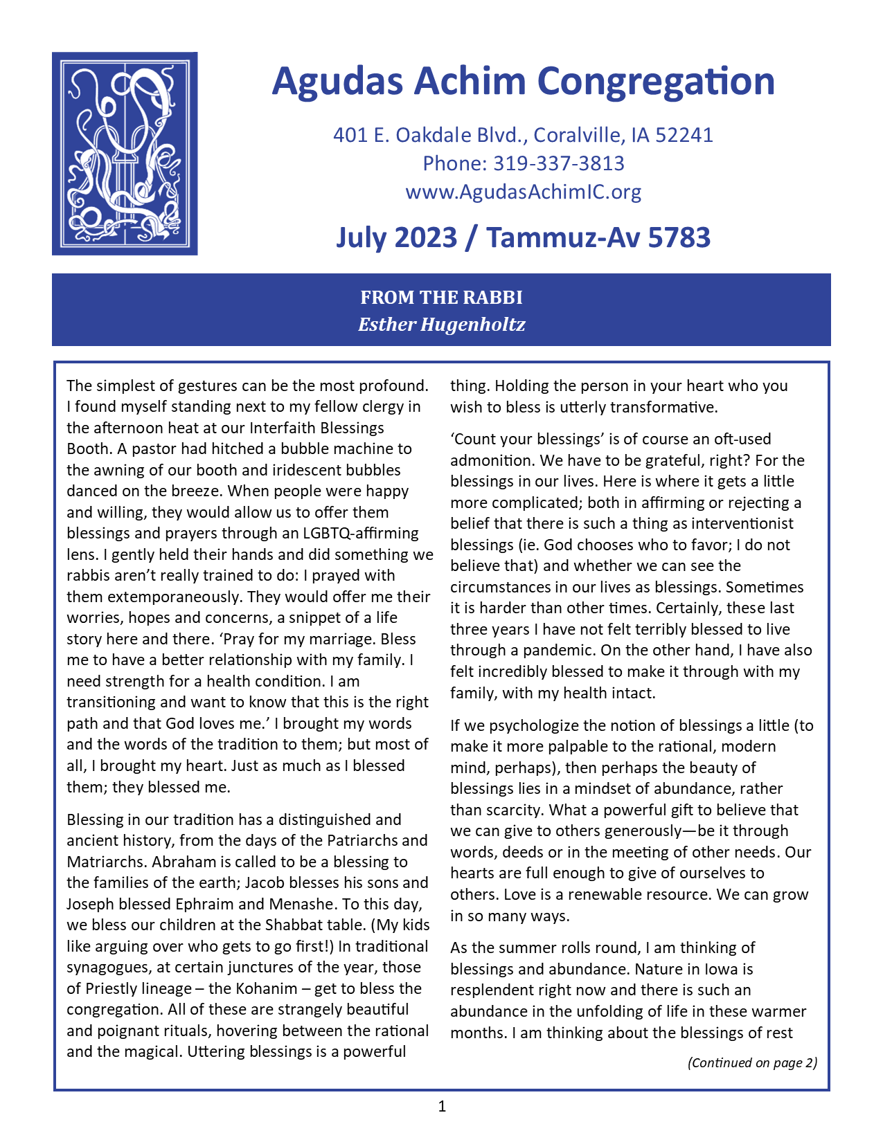 July 2023 Bulletin Cover