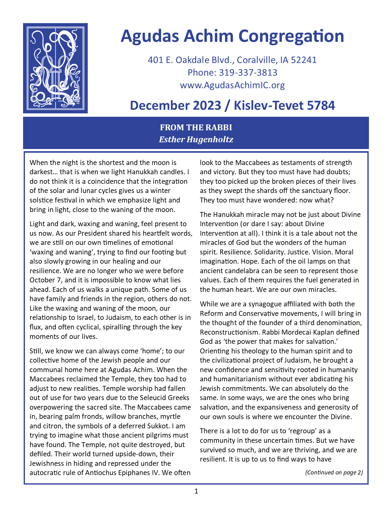 December 2023 Bulletin Cover