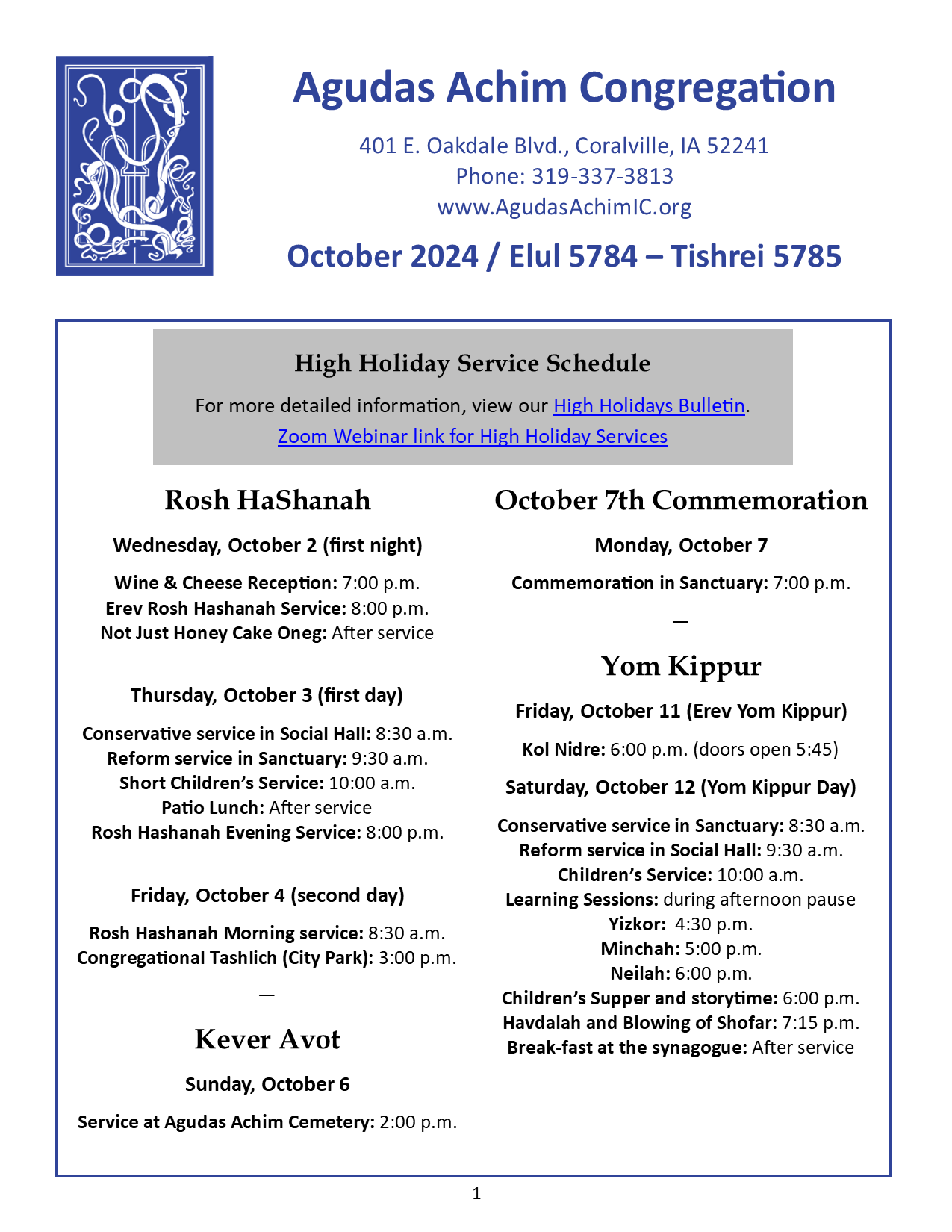 October 2024 Bulletin Cover